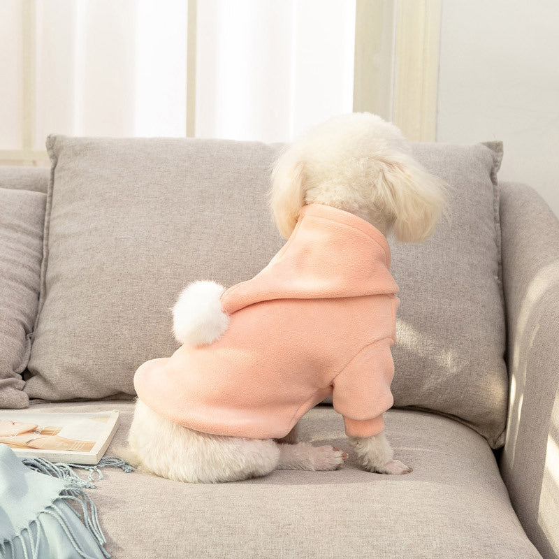 KFX-8405693 Warm Cotton-Padded Coat for Pets in Pink and Green - Autumn/Winter Princess Style