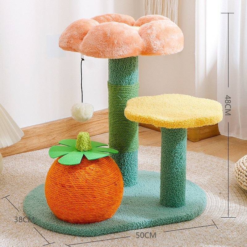 KFX-8405949 Cactus Cat Climbing Frame with Sisal Rope and Flower Design
