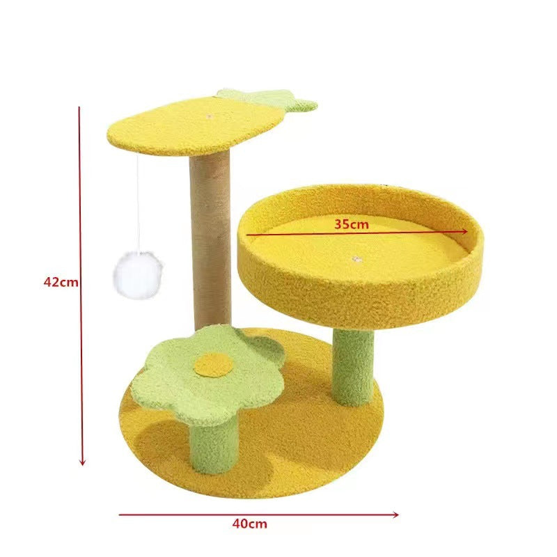 KFX-8405949 Cactus Cat Climbing Frame with Sisal Rope and Flower Design