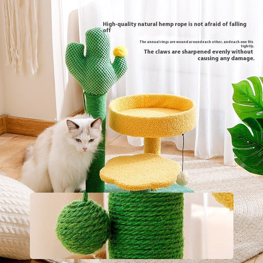 KFX-8405949 Cactus Cat Climbing Frame with Sisal Rope and Flower Design