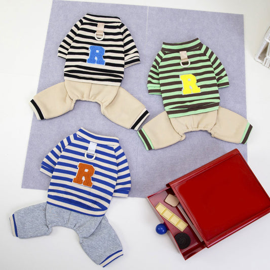 KFX-8410557 Casual Pet Dog Hoodie in Striped Design - Unisex Apparel for All Sizes
