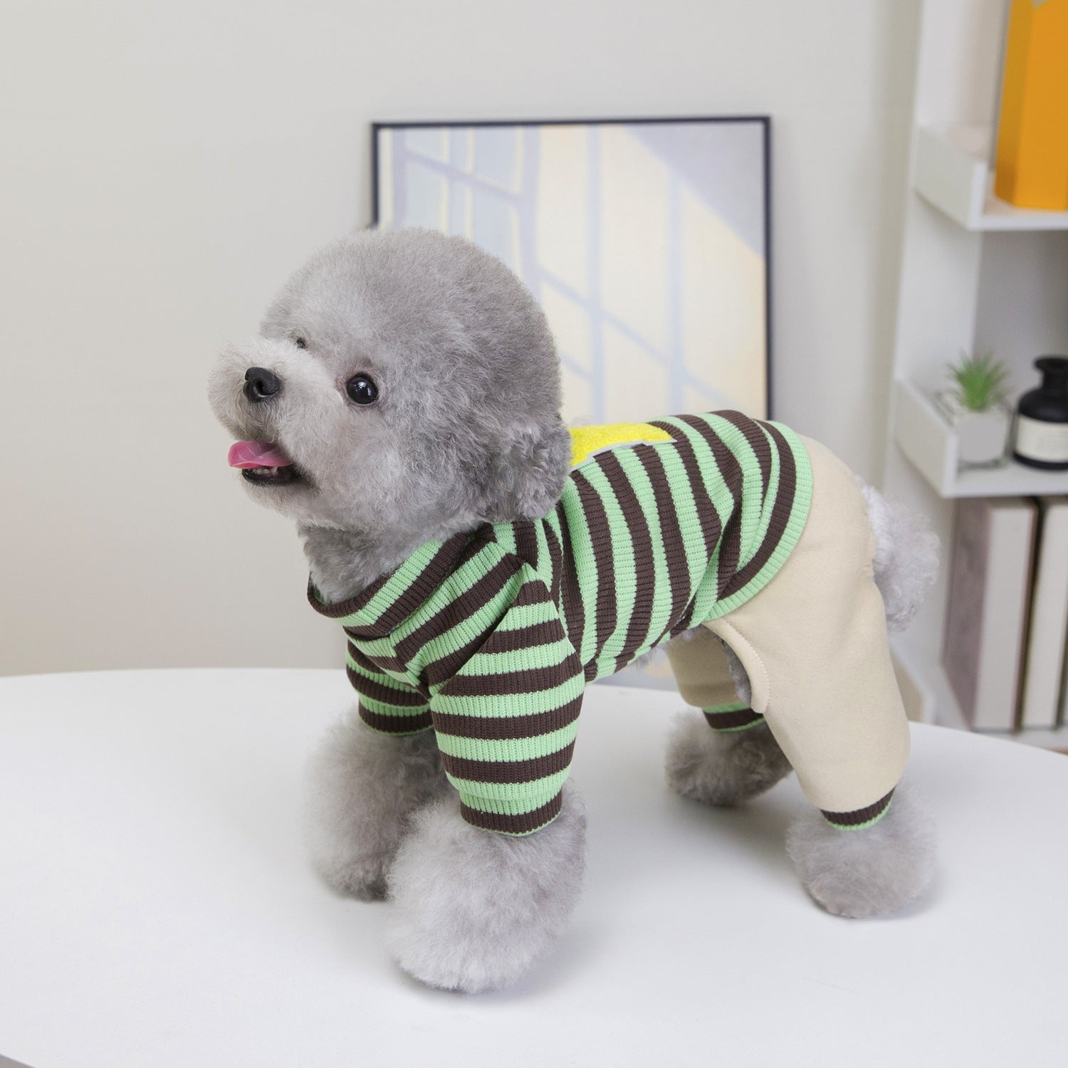 KFX-8410557 Casual Pet Dog Hoodie in Striped Design - Unisex Apparel for All Sizes