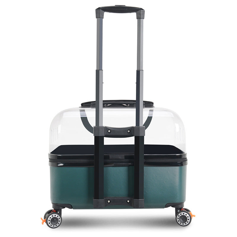 KFX-8413117 Portable Cat and Dog Trolley Bag with Universal Wheels, Breathable Design and Large Capacity for Outdoor Use