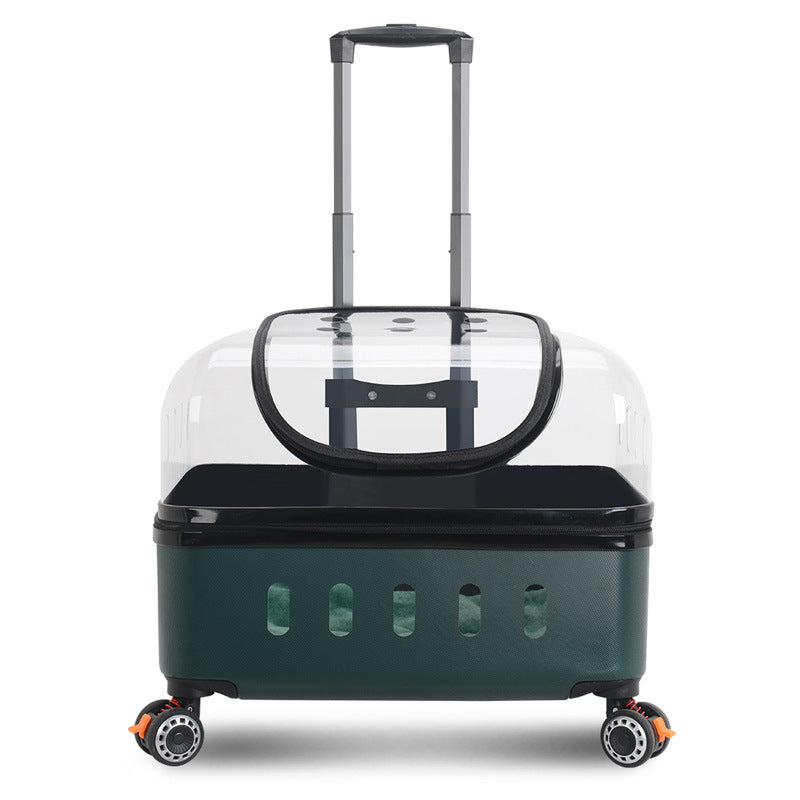 KFX-8413117 Portable Cat and Dog Trolley Bag with Universal Wheels, Breathable Design and Large Capacity for Outdoor Use