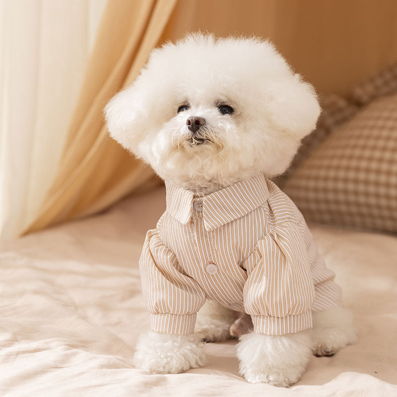 KFX-8415421 Preppy Layered Sweater for Small Dogs and Cats with Striped Shirt Collar