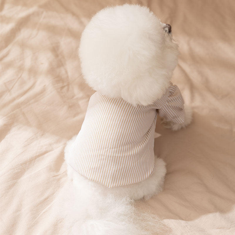 KFX-8415421 Preppy Layered Sweater for Small Dogs and Cats with Striped Shirt Collar
