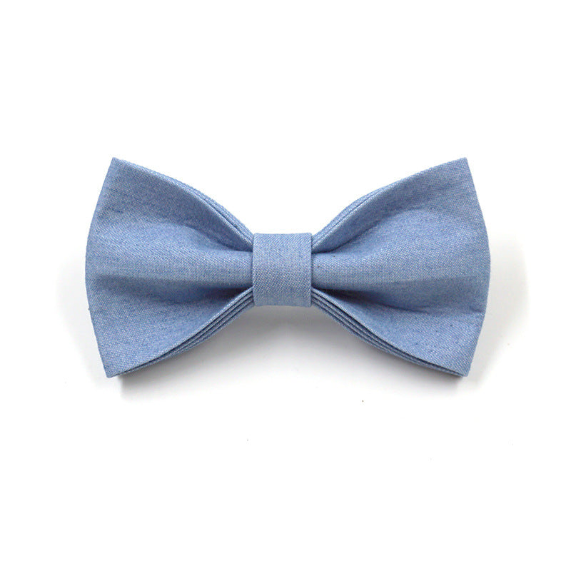 KFX-8416445 Denim Pet Collar and Leash Set with Bowknot - Light Denim Color Options Available
