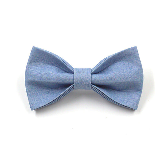 KFX-8416445 Denim Pet Collar and Leash Set with Bowknot - Light Denim Color Options Available