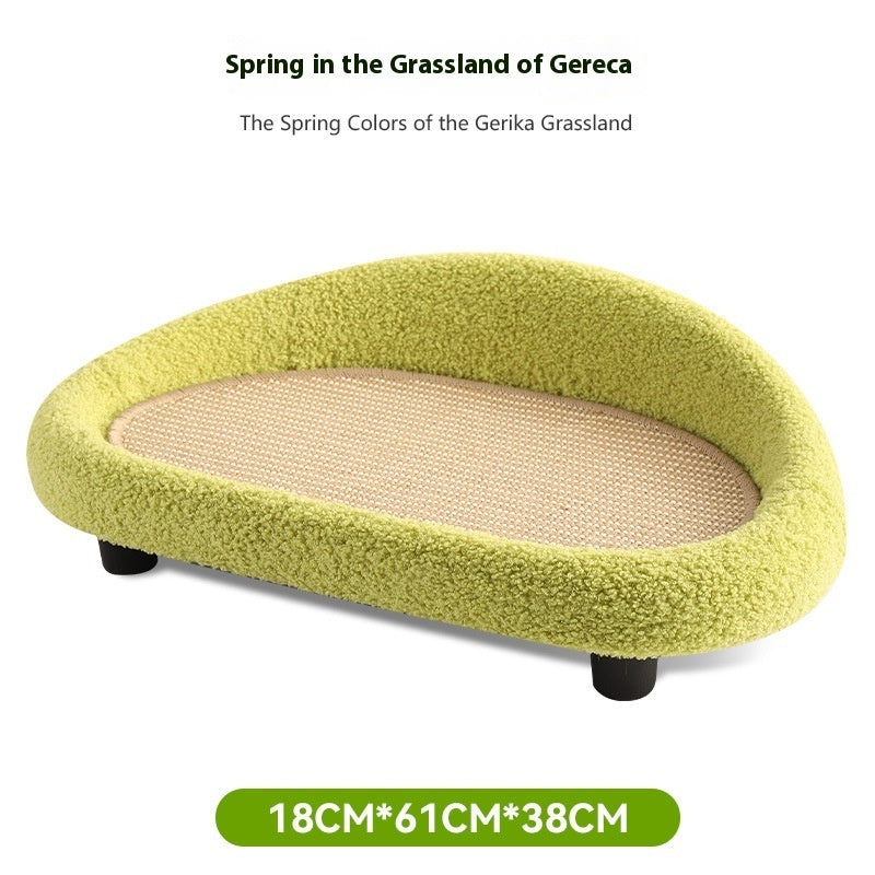 KFX-8416829 Integrated Cat Scratch Board and Sofa with Sisal, Anti-Dandruff, and Scratch-Resistant Features in Buffalo Gray and Emerald Green