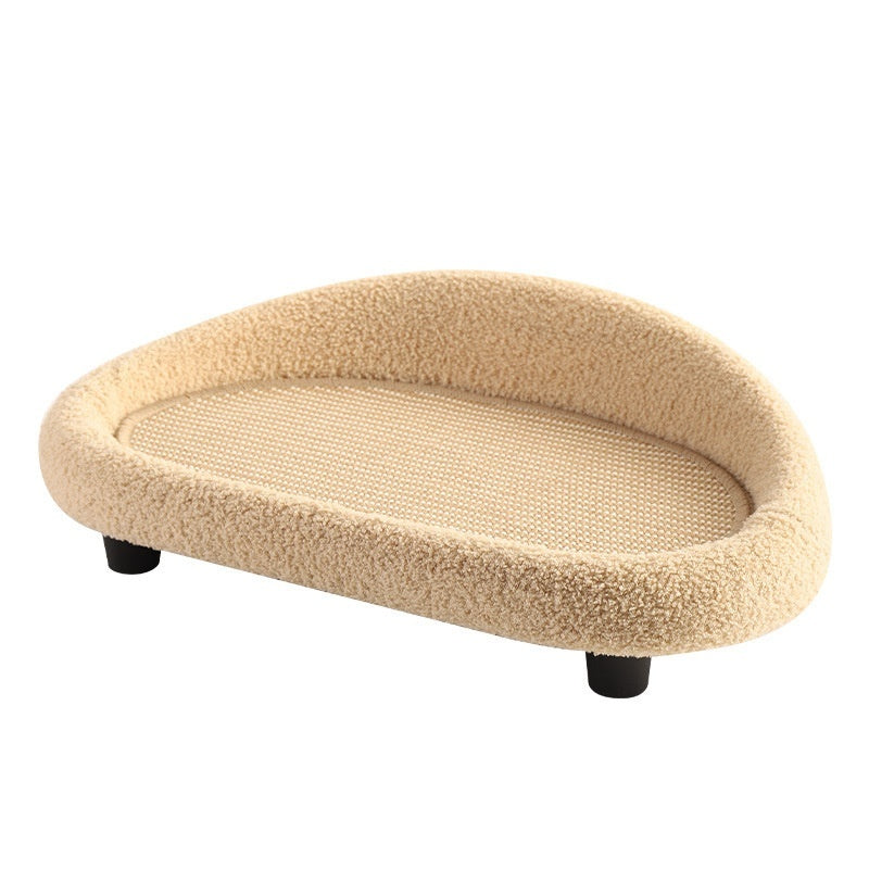 KFX-8416829 Integrated Cat Scratch Board and Sofa with Sisal, Anti-Dandruff, and Scratch-Resistant Features in Buffalo Gray and Emerald Green
