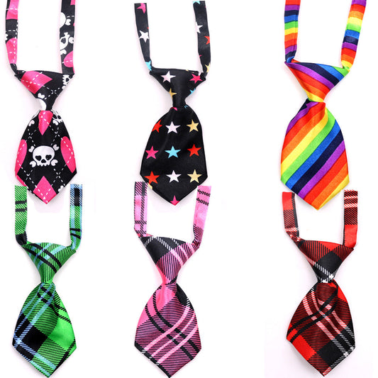 KFX-8418877 Kids' Adjustable Pet Ties - Cloth Decorative Neckwear for Dogs, Small Size 11CM x 5CM, Fits Neck 22CM-45CM, Pack of 50