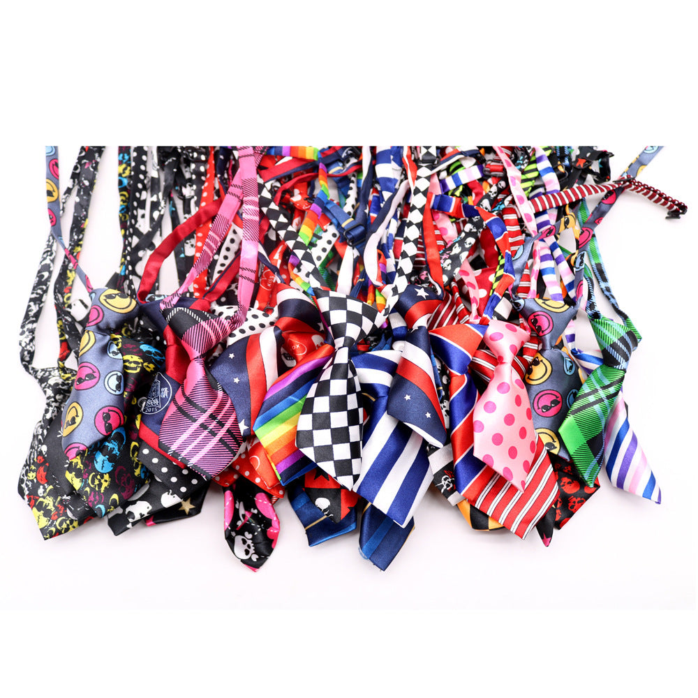 KFX-8418877 Kids' Adjustable Pet Ties - Cloth Decorative Neckwear for Dogs, Small Size 11CM x 5CM, Fits Neck 22CM-45CM, Pack of 50