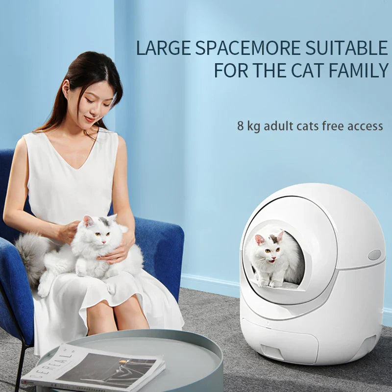KFX-842003 Extra Large Smart Cat Litter Box with 5G WiFi, One-Touch Clean & Easy Maintenance, Ideal for Cats Up to 34.17lb