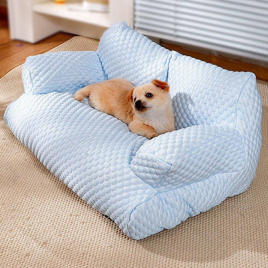 KFX-8420669 Universal Removable Waterproof Pet Sofa in Ice Blue, Cherry Blossom, Cream Yellow, Taro Purple, Mint Green, Breathable Ice Silk