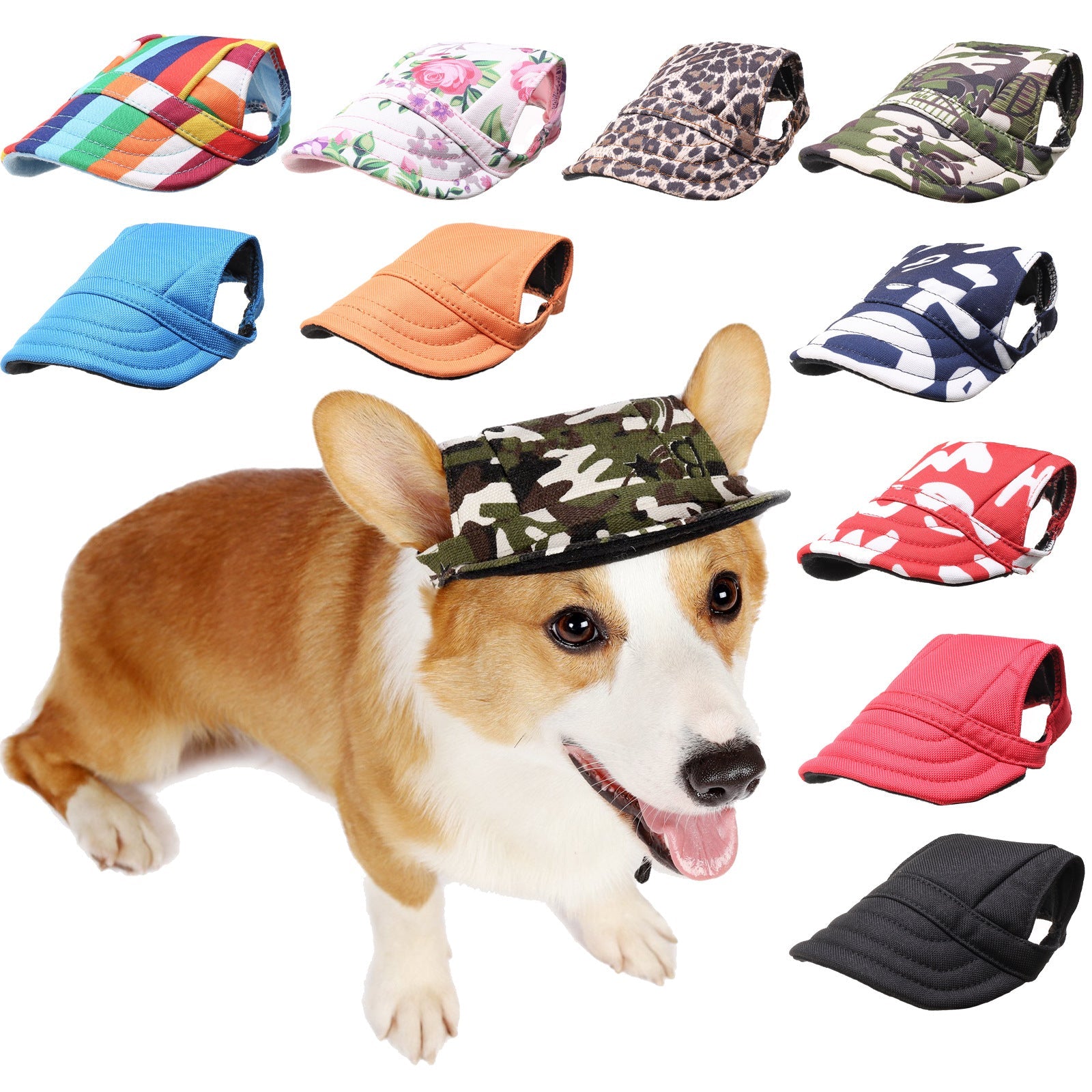 KFX-8420797 Fashionable Dog Baseball Hat for Small to Medium Pets - Casual Sun Protection Accessory