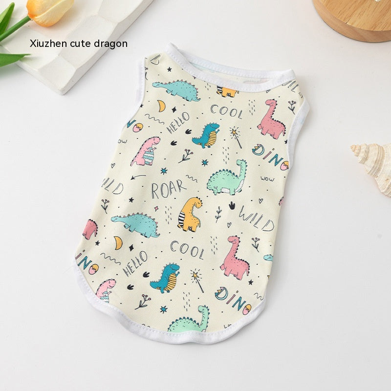 KFX-8422205 Cute Cartoon Puppy Vest Clothes for Pets - Various Designs Available in S, M, L, XL
