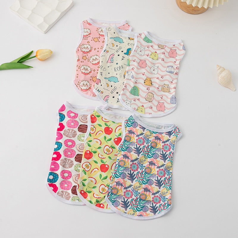 KFX-8422205 Cute Cartoon Puppy Vest Clothes for Pets - Various Designs Available in S, M, L, XL