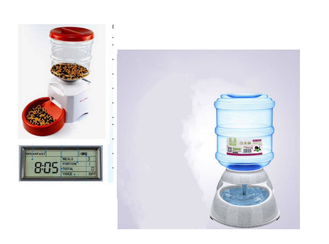 KFX-8422589 Automated 5.5L Pet Feeder with Voice Recording, LCD Display, and Programmable Meal Settings for Dogs and Cats
