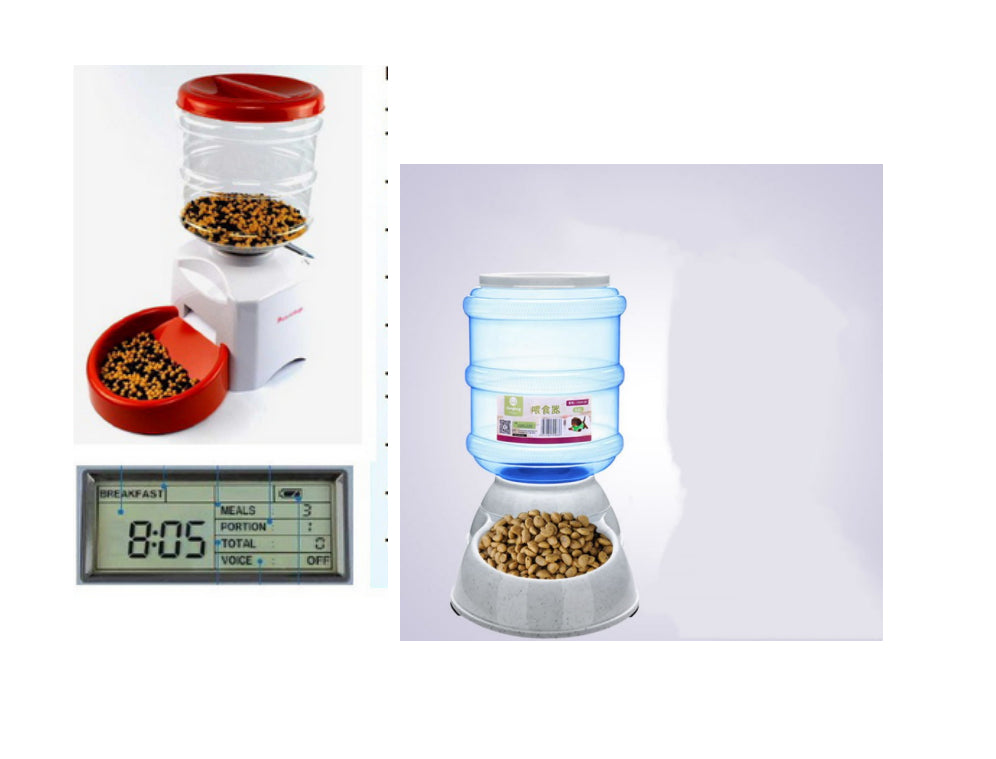 KFX-8422589 Automated 5.5L Pet Feeder with Voice Recording, LCD Display, and Programmable Meal Settings for Dogs and Cats
