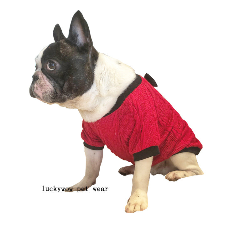 KFX-8422973 Knitted Hoodie Sweater for Small and Medium Dogs - Available in Red and Yellow