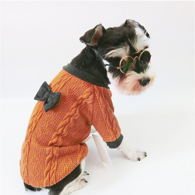 KFX-8422973 Knitted Hoodie Sweater for Small and Medium Dogs - Available in Red and Yellow