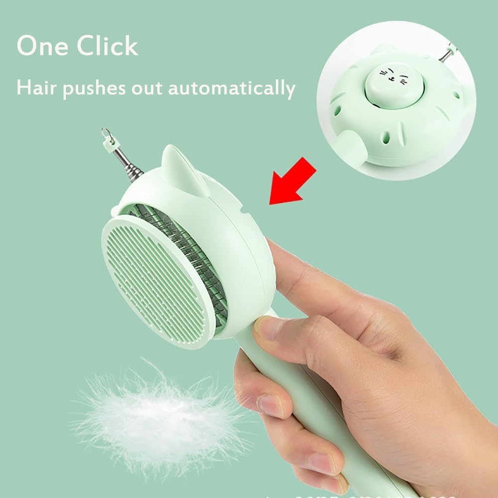KFX-8423869 5-in-1 Interactive Cat Brush Toy with Retractable Teaser Wand and Light-Up Features