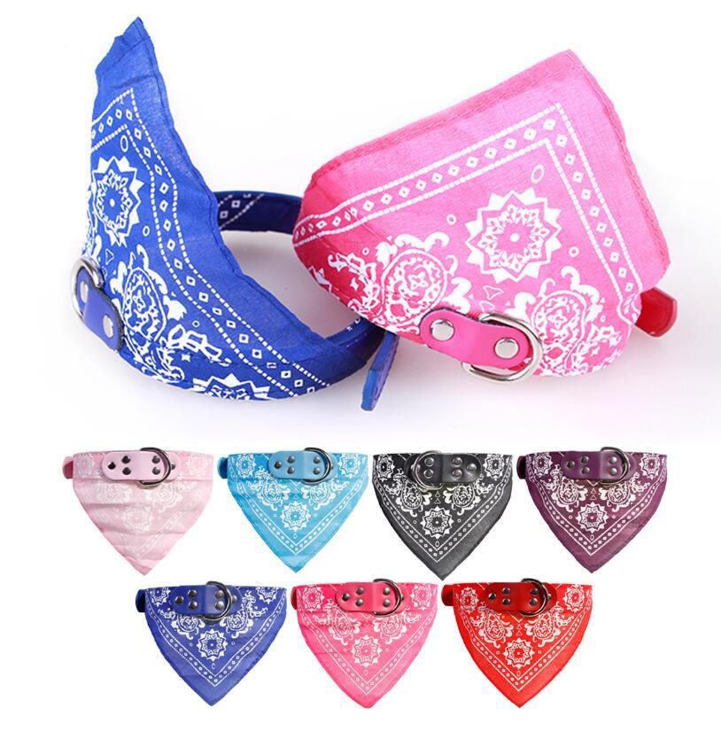 KFX-8424381 Triangle Printed Scarf Dog Towel Collar - Imitation Deerskin, Small Size