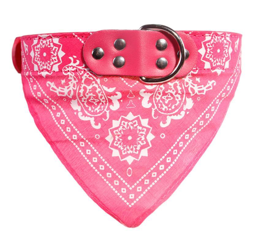 KFX-8424381 Triangle Printed Scarf Dog Towel Collar - Imitation Deerskin, Small Size