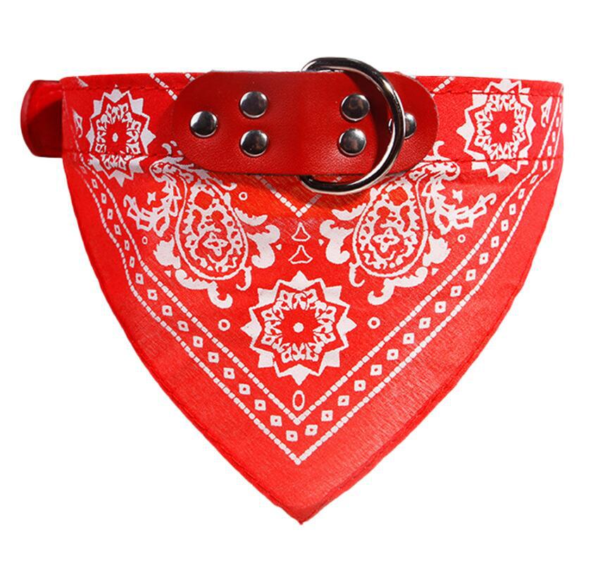 KFX-8424381 Triangle Printed Scarf Dog Towel Collar - Imitation Deerskin, Small Size