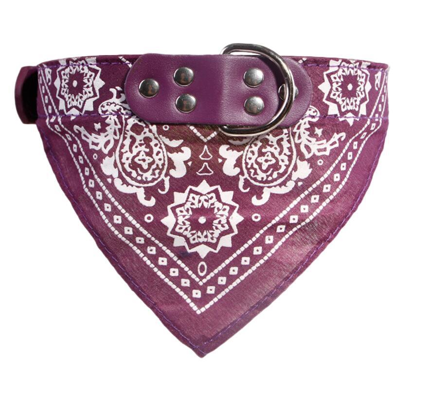 KFX-8424381 Triangle Printed Scarf Dog Towel Collar - Imitation Deerskin, Small Size