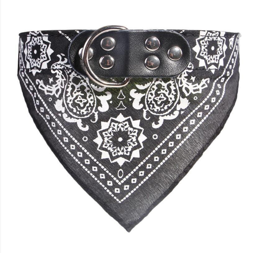 KFX-8424381 Triangle Printed Scarf Dog Towel Collar - Imitation Deerskin, Small Size
