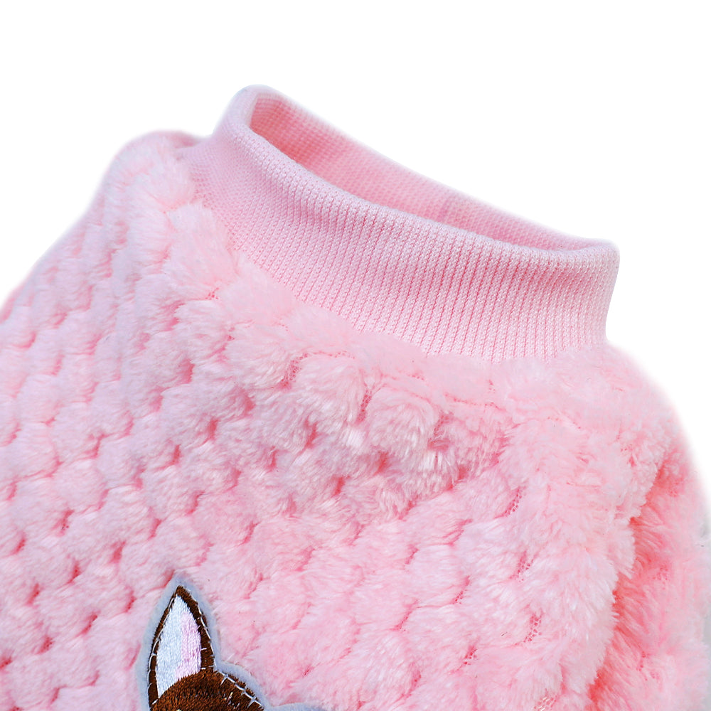 KFX-8424765 Cozy Fleece Jacket for Small Dogs - Soft, Warm Pet Apparel for Fall/Winter, Suitable for Chihuahuas, Yorkies, and Pugs in Pink and Blue, Sizes S-2XL