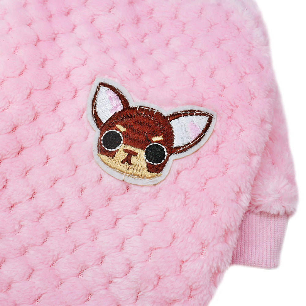 KFX-8424765 Cozy Fleece Jacket for Small Dogs - Soft, Warm Pet Apparel for Fall/Winter, Suitable for Chihuahuas, Yorkies, and Pugs in Pink and Blue, Sizes S-2XL