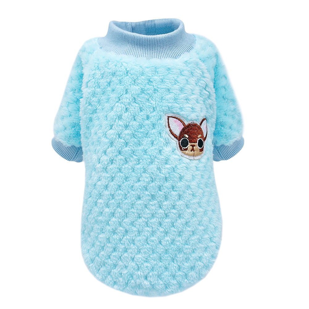 KFX-8424765 Cozy Fleece Jacket for Small Dogs - Soft, Warm Pet Apparel for Fall/Winter, Suitable for Chihuahuas, Yorkies, and Pugs in Pink and Blue, Sizes S-2XL