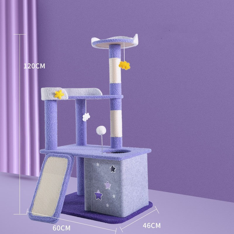 KFX-8425661 Large Cat Scratch Board Jumping Platform with Multi-Tier Options and Fun Accessories