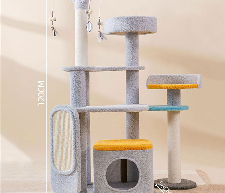 KFX-8425661 Large Cat Scratch Board Jumping Platform with Multi-Tier Options and Fun Accessories