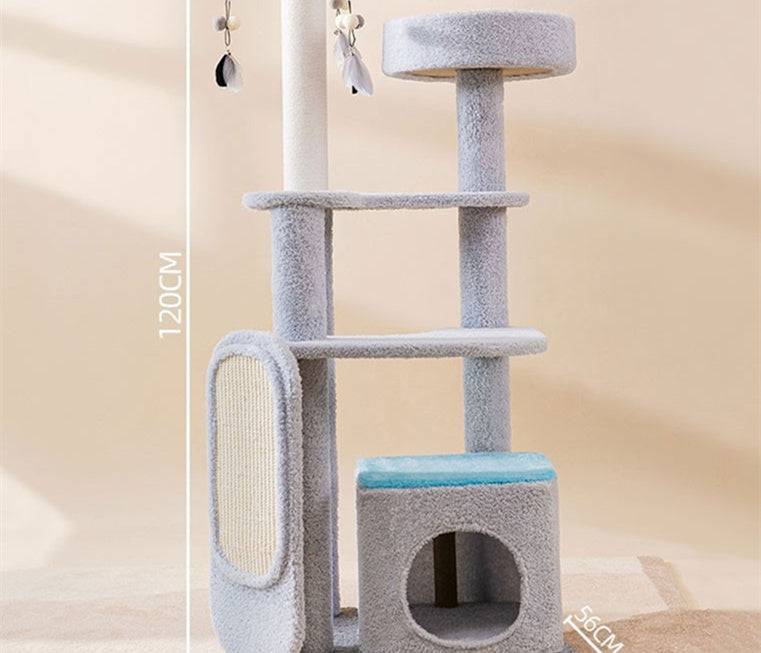 KFX-8425661 Large Cat Scratch Board Jumping Platform with Multi-Tier Options and Fun Accessories