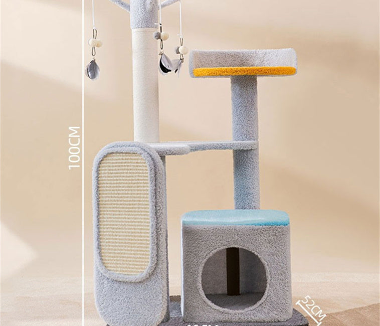KFX-8425661 Large Cat Scratch Board Jumping Platform with Multi-Tier Options and Fun Accessories
