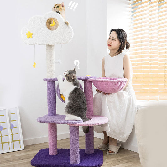 KFX-8425661 Large Cat Scratch Board Jumping Platform with Multi-Tier Options and Fun Accessories