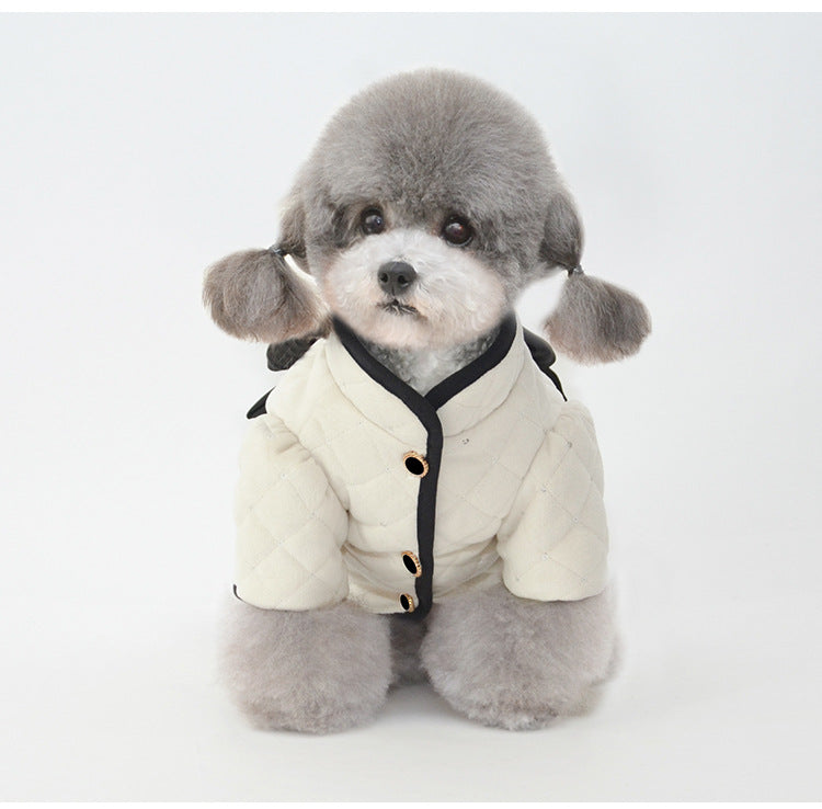 KFX-8426813 Cozy Cotton Pet Coat with Sequin Embroidered Big Bow - Available in Multiple Sizes
