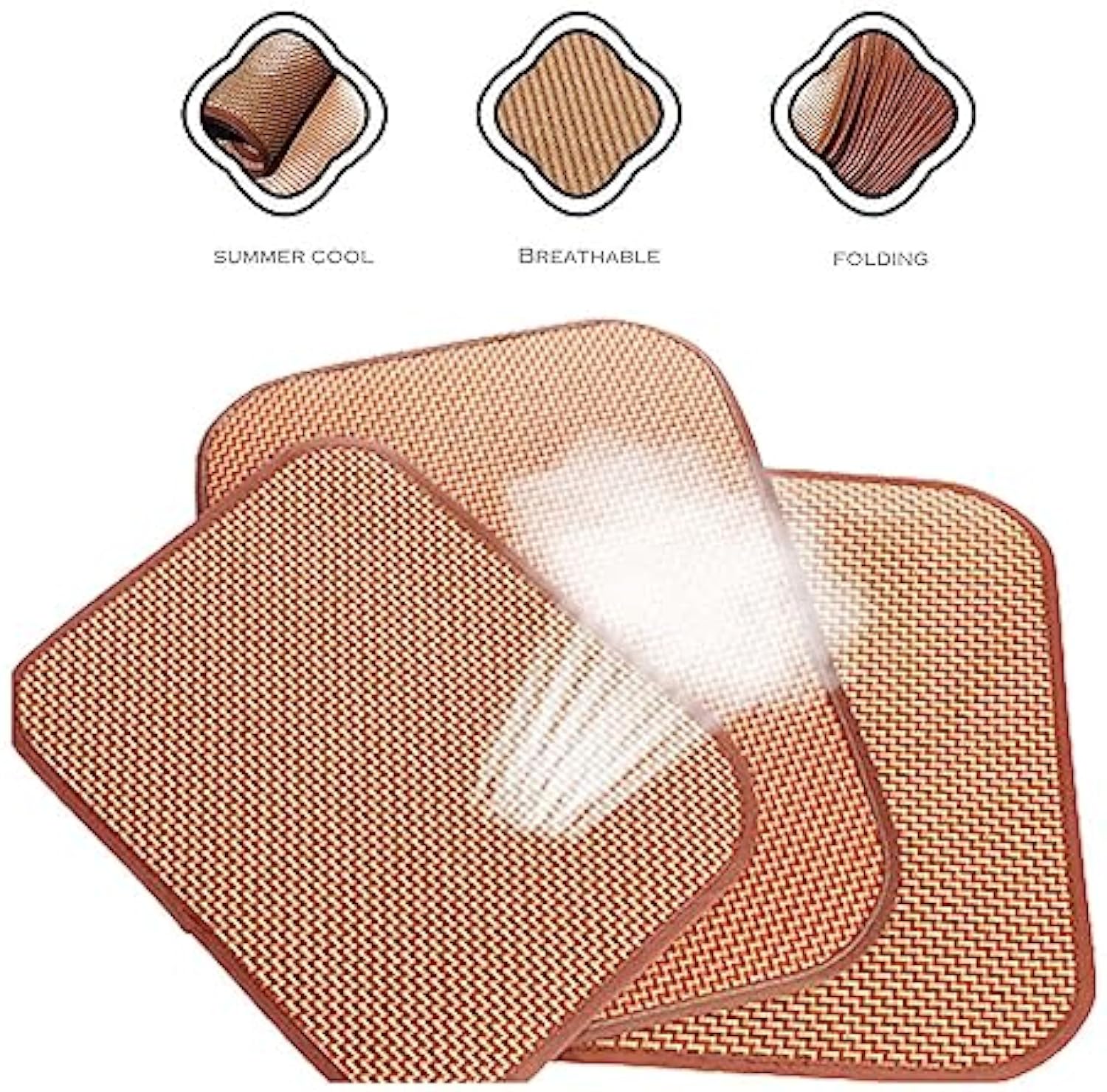 KFX-8429629 Cooling Mat for Cats and Dogs - Self-Cooling Bamboo Rattan Woven Pad for Summer Use - Ideal for Kennels, Crates, Guinea Pigs, and Hamsters