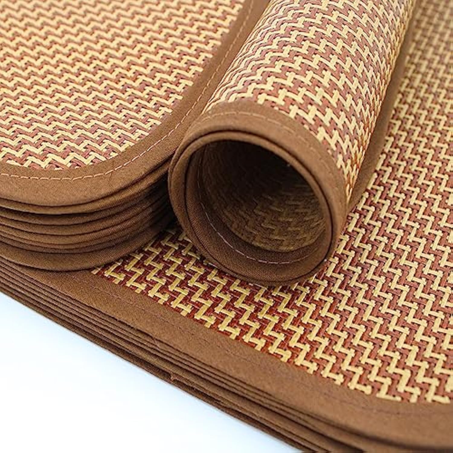 KFX-8429629 Cooling Mat for Cats and Dogs - Self-Cooling Bamboo Rattan Woven Pad for Summer Use - Ideal for Kennels, Crates, Guinea Pigs, and Hamsters