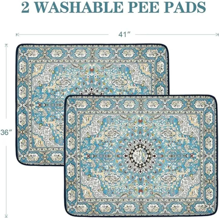 KFX-8430013 Washable Reusable Dog Pee Pads - Super Absorbent Leakproof Training Pads, Non-Slip for Crates and Floors, 36x41 Inches, 2 Pack