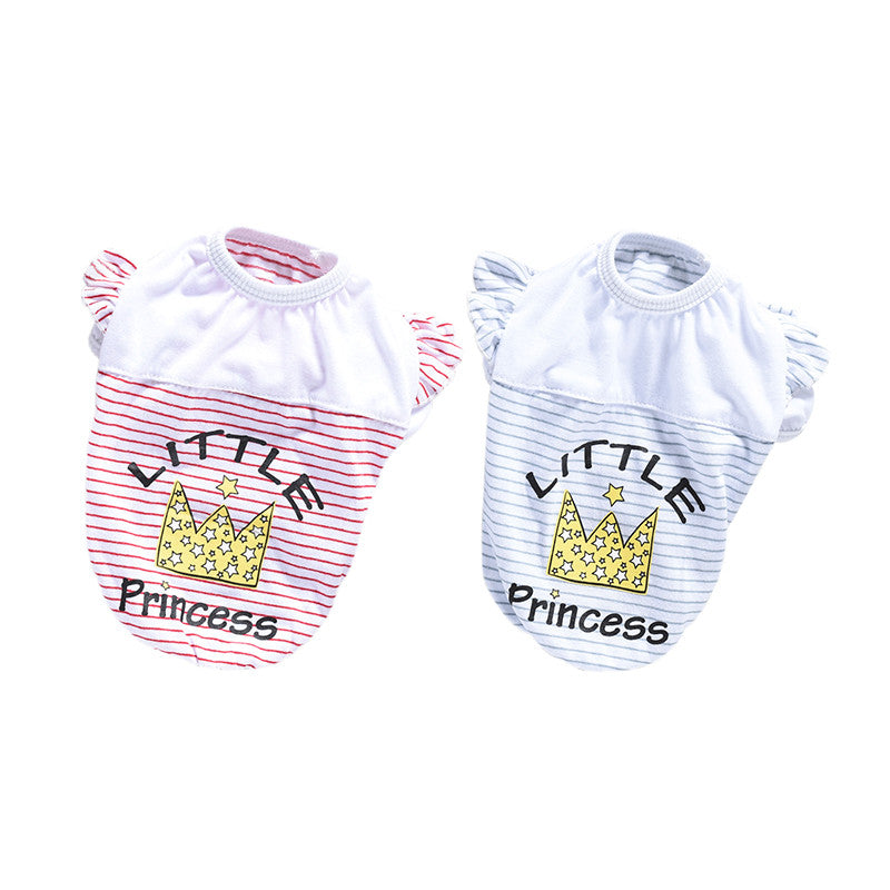 KFX-8432701 Striped Print Cotton Costume for Small Dogs - Teddy Poodle & Pomeranian Size XS to XL