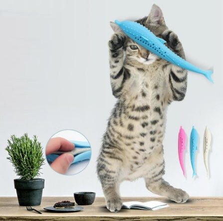 KFX-8433725 Silicone Cat Toothbrush Toy for Effective Oral Care - 2.7x17.4cm
