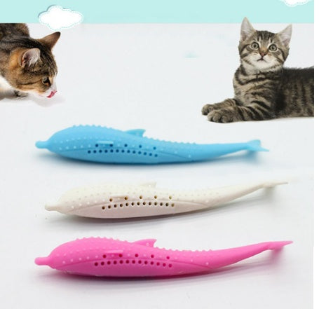 KFX-8433725 Silicone Cat Toothbrush Toy for Effective Oral Care - 2.7x17.4cm