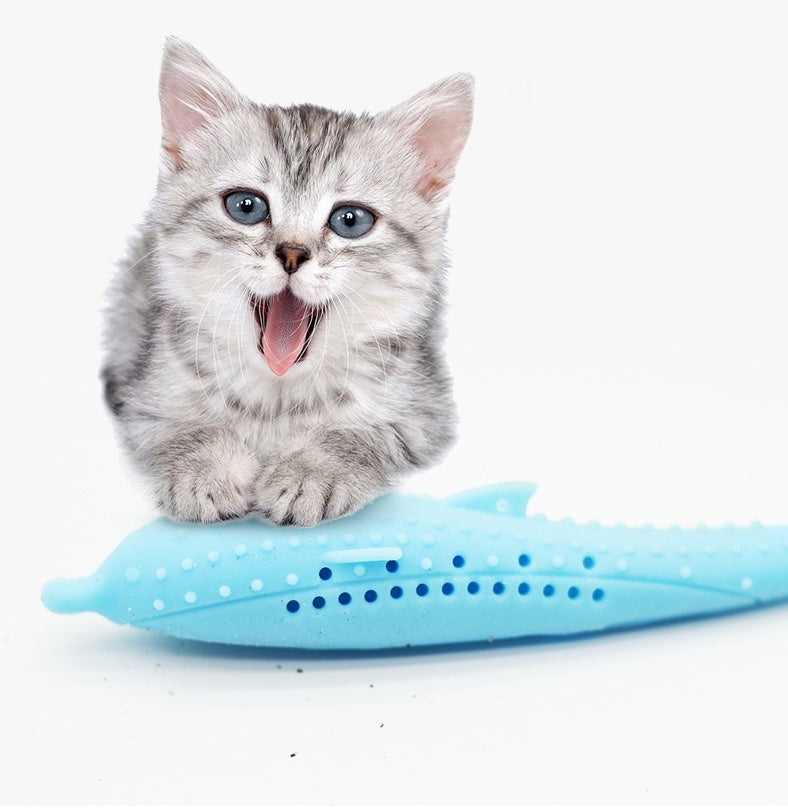 KFX-8433725 Silicone Cat Toothbrush Toy for Effective Oral Care - 2.7x17.4cm