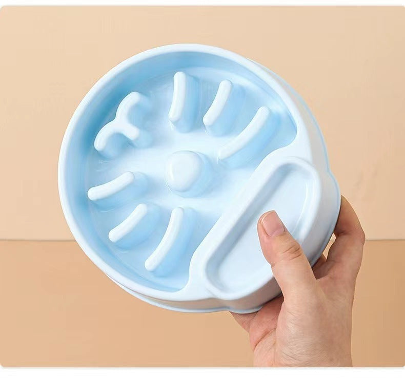 KFX-8434109 Anti-Tumble PET Plastic Bowl for Cats - Available in Orange, White, and Blue