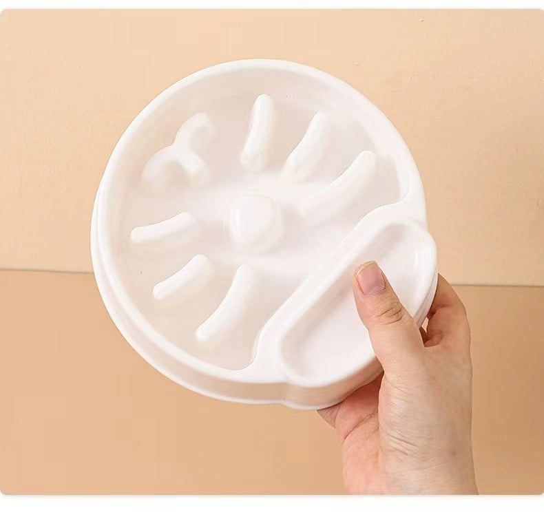 KFX-8434109 Anti-Tumble PET Plastic Bowl for Cats - Available in Orange, White, and Blue