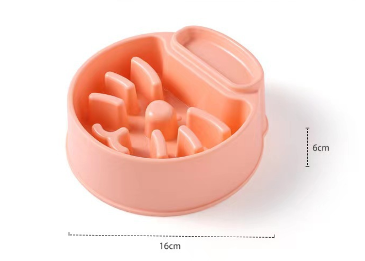 KFX-8434109 Anti-Tumble PET Plastic Bowl for Cats - Available in Orange, White, and Blue